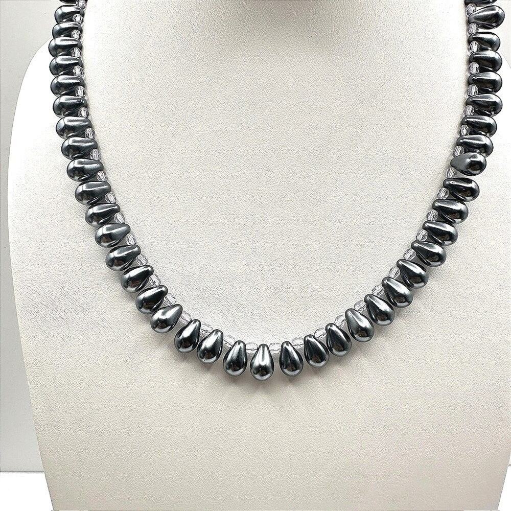 Unbranded Necklace Vintage 80s 90s Women 15in Silver Excellent Teardrop Beaded